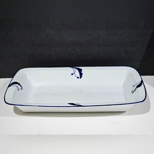 Dansk Flora Bayberry Blue Rectangular Casserole Dish